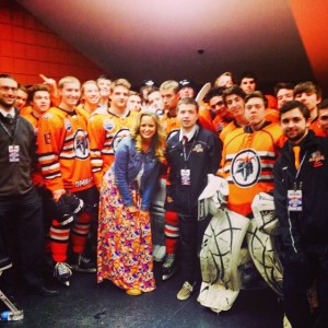 singing national anthem for Jr. Lancers in USA Hockey Championships